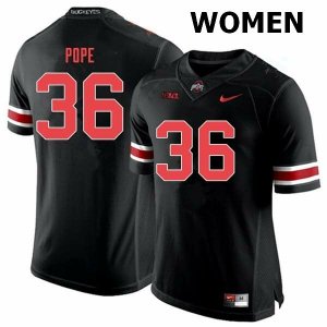 NCAA Ohio State Buckeyes Women's #36 K'Vaughan Pope Black Out Nike Football College Jersey NVA2745JF